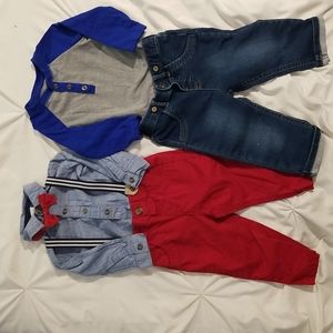 Lot of size 12 months boys clothes, mostly Carter's, cat and jack & Burt's Bees
